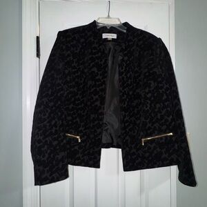 Calvin Klein Black Textured Blazer with Gold Zippers